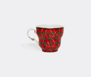 La DoubleJ 'Cherries Verde Big Mama' cup and saucer GREEN LADJ23BIG710GRN
