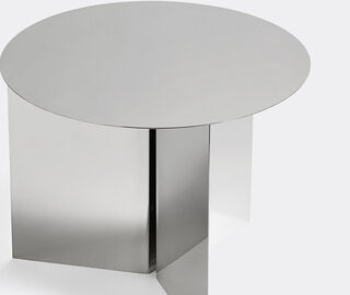 Hay 'Slit' round table, small, mirror silver MULTICOLOUR HAY122SLI263SIL