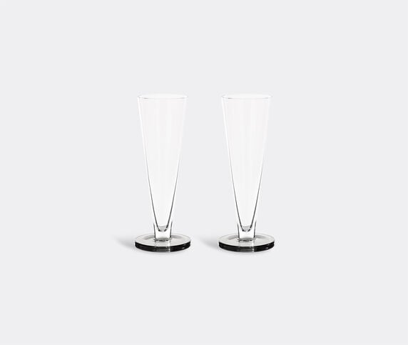 Tom Dixon 'Puck' flute glass, set of two clear / black base TODI20PUC464TRA