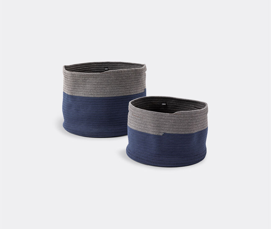 Cassina 'Podor' baskets, set of two, blue & grey Blue and grey CASS21POD046BLU