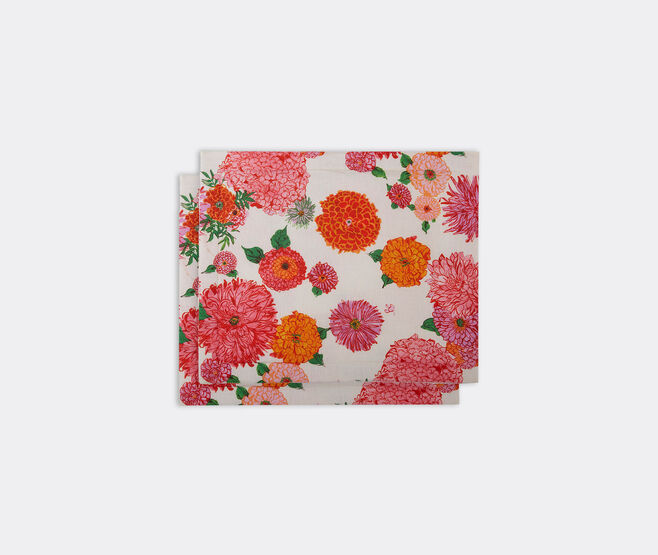 La DoubleJ 'Bright Blooms' tablemat, set of two, turquoise PINK LADJ23TAB958MUL