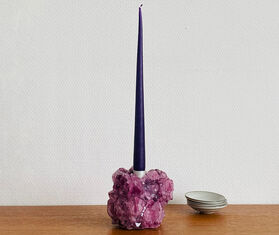 Mineral Series 'Crystal' candlestick holder, bordeaux BORDEAUX MISE26CAN516RED