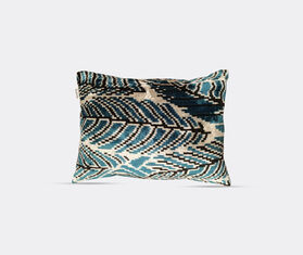 Les-Ottomans Silk velvet cushion, blue, black and white MULTICOLOUR OTTO25SIL213MUL