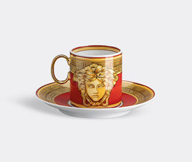 Rosenthal 'Medusa Amplified' espresso cup and saucer, golden coin MULTICOLOUR ROSE22MED178GOL