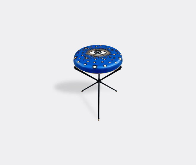 Les-Ottomans 'Eye' iron stool, blue MULTICOLOUR OTTO22HAN737MUL