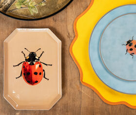 Les-Ottomans &#39;Ladybug&#39; tray, beige and red MULTICOLOUR OTTO25PRI409MUL