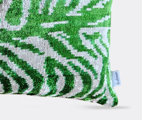 Les-Ottomans Velvet cushion, green and white MULTICOLOUR OTTO23VEL667MUL