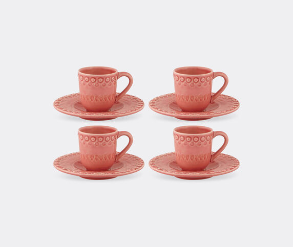 Bordallo Pinheiro ‘Fantasia’ coffee cup and saucer, set of four, pink Pink BOPI23FAN772PIN