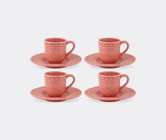 Bordallo Pinheiro ‘Fantasia’ coffee cup and saucer, set of four, pink undefined ${masterID}