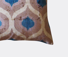 Les-Ottomans Silk velvet cushion, taupe, beige and blue MULTICOLOUR OTTO20SIL696MUL