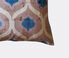 Les-Ottomans Silk velvet cushion, taupe, beige and blue  OTTO20SIL696MUL