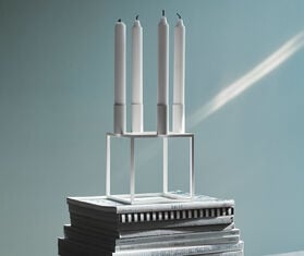 Audo Copenhagen &#39;Kubus 4&#39; candleholder, white WHITE BYLA22KUB040WHI