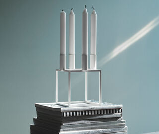 Audo Copenhagen 'Kubus 4' candleholder, white WHITE BYLA22KUB040WHI