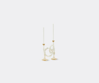 POLSPOTTEN 'Beads' candle holder, white WHITE POLS25CAN522WHI