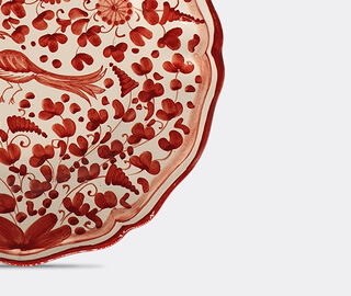 Les-Ottomans 'Peacock' plate RED OTTO21PEA757RED