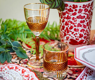Les-Ottomans 'Amber Gold' wine goblet, set of four, gold MULTICOLOUR OTTO26AMB995MUL