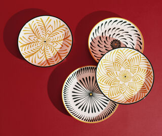 Serax 'Bazaar' dinner plate, set of four, yellow and green MULTICOLOUR SERA26DIN988YEL