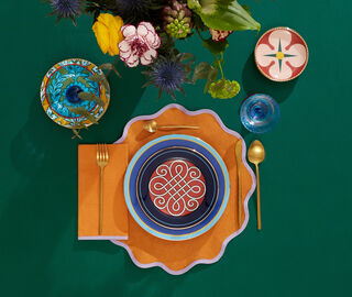 La DoubleJ 'Rainbow Siena' large napkin, set of two ORANGE LADJ23LAR635MUL