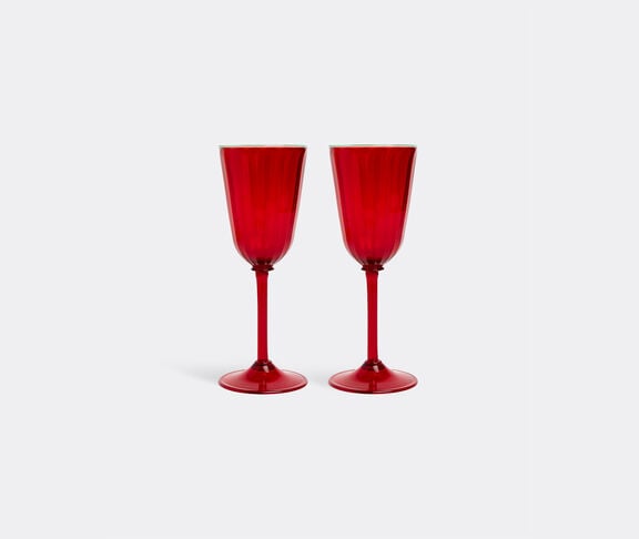 La DoubleJ 'Rainbow' wine glass, set of two, red undefined ${masterID} 2