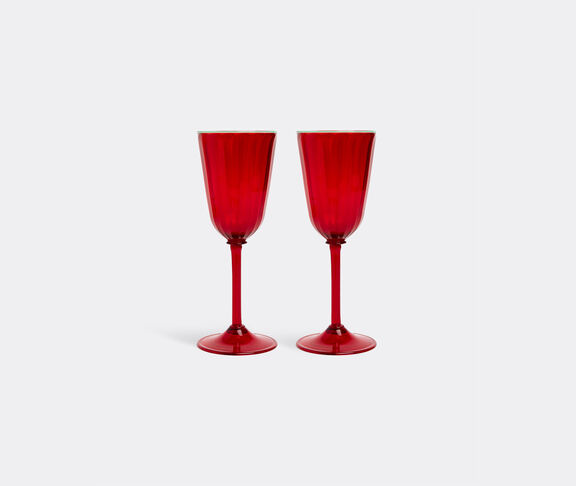 La DoubleJ 'Rainbow' wine glass, set of two, red undefined ${masterID}