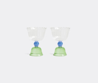 &amp;k Amsterdam 'Tulip' glass, set of two, green MULTICOLOUR AMST25GLA369MUL