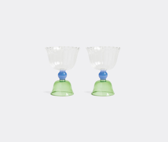 &k Amsterdam 'Tulip' glass, set of two, green MULTICOLOUR AMST25GLA369MUL