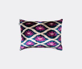 Les-Ottomans Velvet cushion, pink and blue MULTICOLOUR OTTO22VEL652MUL