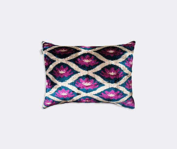 Les-Ottomans Velvet cushion, pink and blue MULTICOLOUR OTTO22VEL652MUL