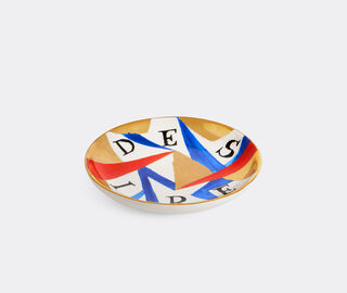 L'Objet 'Desire' plate, white, blue and gold MULTICOLOUR LOBJ25RUA802MUL