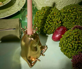 L&#39;Objet &#39;Haas King and Queen&#39; candlesticks GOLD LOBJ22HAA422GOL