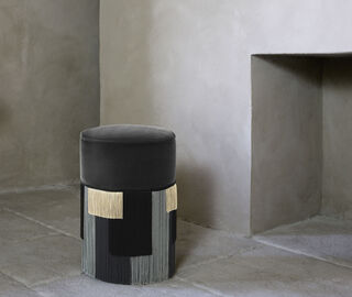 Lorenza Bozzoli Couture 'Couture Geometric Stripe' ottoman, grey MULTICOLOUR LOBO20COU387GRY
