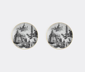 Simone Guidarelli Home 'Oriental Dream' bread plate, set of two, black and white MULTICOLOUR SIMO26SOU754MUL