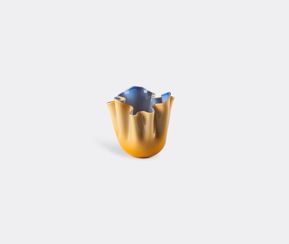 Venini 'Fazzoletto Opalino' vase, S, amber and horizon amber, blue VENI20FAZ034BRW
