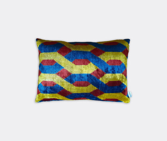 Les-Ottomans Velvet cushion, yellow, blue and red multicolor OTTO23VEL071MUL