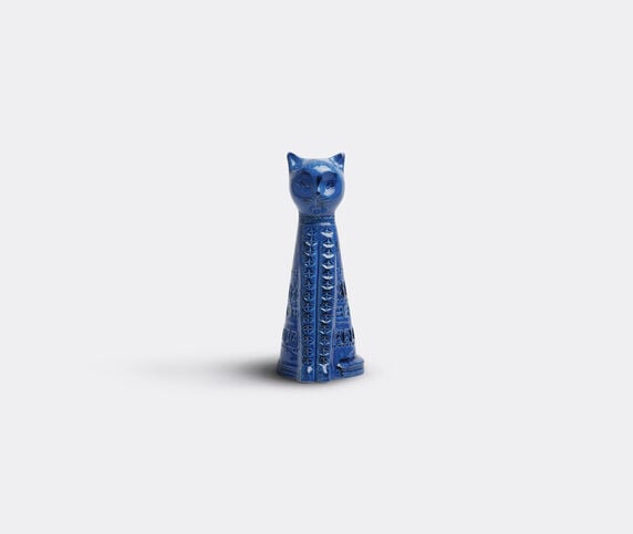 Bitossi Ceramiche 'Rimini blu' tall cat figure Persian blue BICE15TAL234BLU