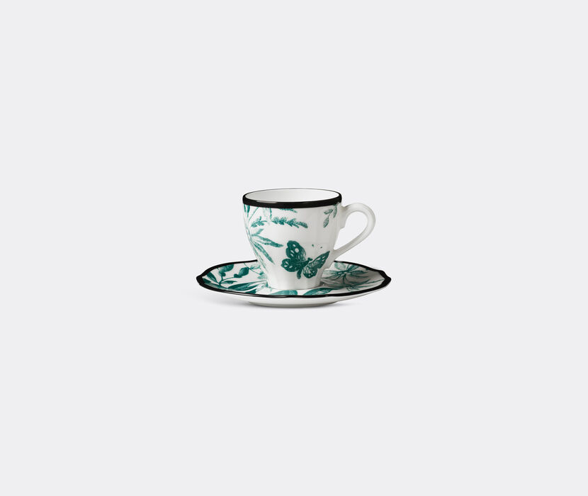 Herbarium' coffee cup with saucer, set of two by Gucci And Coffee | FRANKBROS