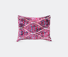 Les-Ottomans Silk velvet cushion, light blue and cherry MULTICOLOUR OTTO26SIL413MUL