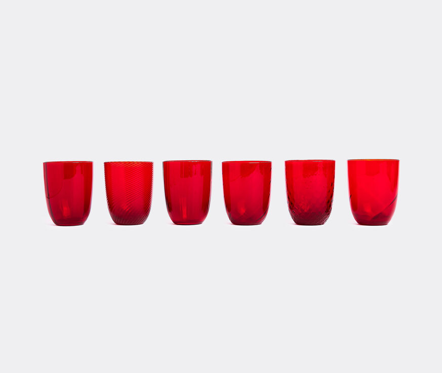 NasonMoretti 'Idra' water glass red, set of six  NAMO19WAT475RED