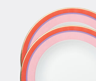 La DoubleJ 'Rainbow Pink' soup plate, set of two PINK LADJ24SOU938PIN