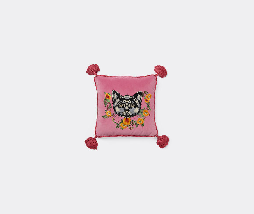 Gucci 'Cat' velvet cushion Pink GUCC18CUS090PIN