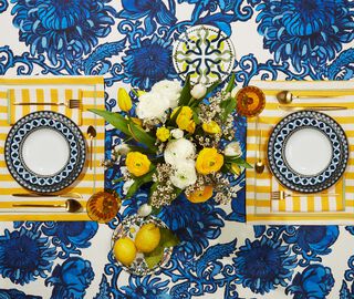 La DoubleJ 'Riviera Giallo' table mat, set of two YELLOW LADJ23TAB741YEL