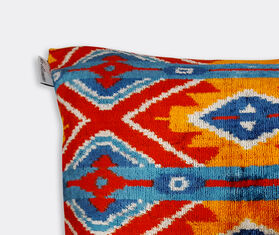 Les-Ottomans Silk velvet cushion, blue and orange MULTICOLOUR OTTO22VEL011MUL