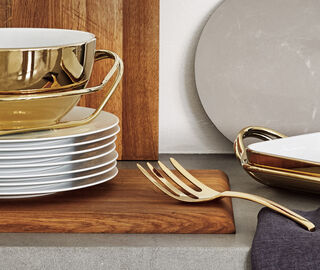 Sambonet 'Living' spaghetti fork GOLD SAMB22LIV028GOL