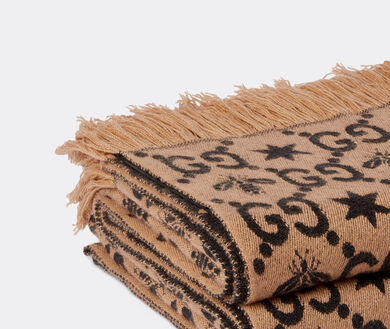 Gucci - GG pattern throw blanket - unisex - Cashmere/Silk/Wool - One Size - Brown
