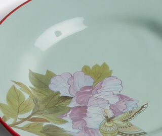Pierre-Louis Mascia Floral starter plate, pink peony, light blue LIGHT BLUE PLMA26PLA937LBL