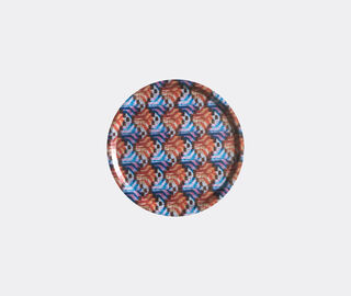 Les-Ottomans 'Ikat' wooden tray, orange and blue MULTICOLOUR OTTO20IKA269MUL