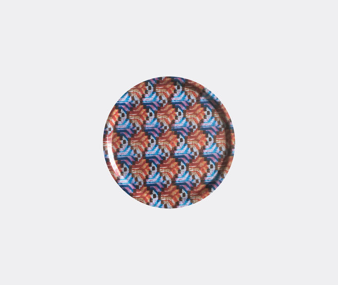 Les-Ottomans 'Ikat' wooden tray, orange and blue MULTICOLOUR OTTO20IKA269MUL