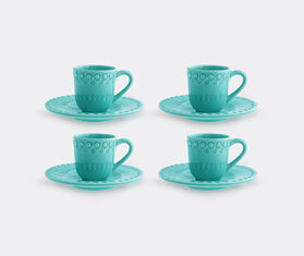 Bordallo Pinheiro &lsquo;Fantasia&rsquo; coffee cup and saucer, set of four, acqua green TURQUOISE BOPI23FAN642LGR