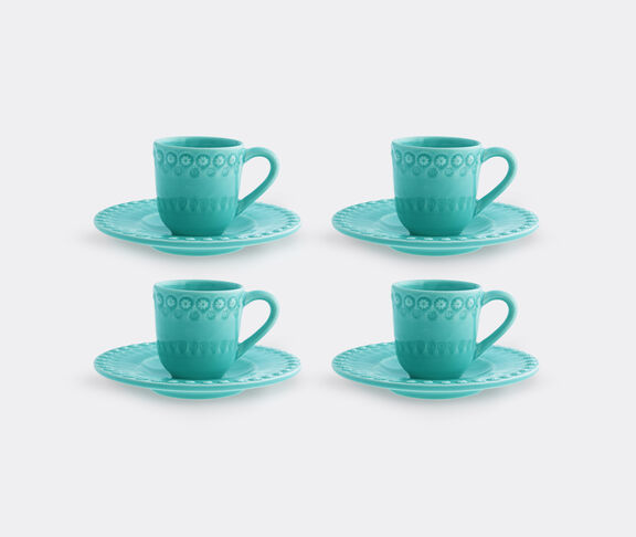 Bordallo Pinheiro Fantasia - Set Of 4 Coffee Cups & Saucers Acqua Green undefined ${masterID} 2