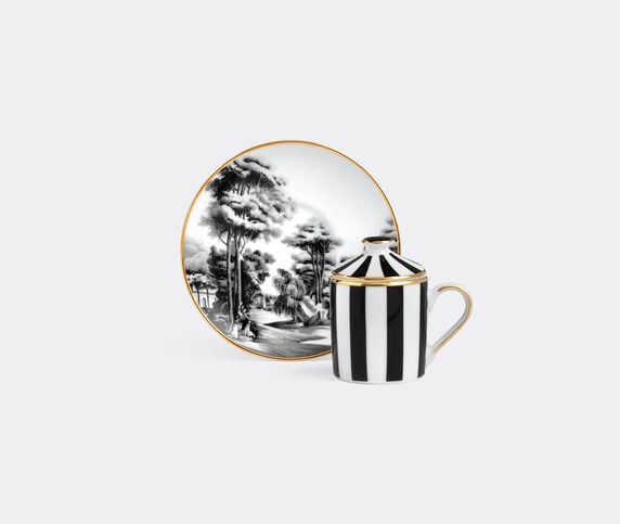 Simone Guidarelli Home 'Imperial Garden' lidded espresso cup and saucer, black and white MULTICOLOUR SIMO26SOU003MUL